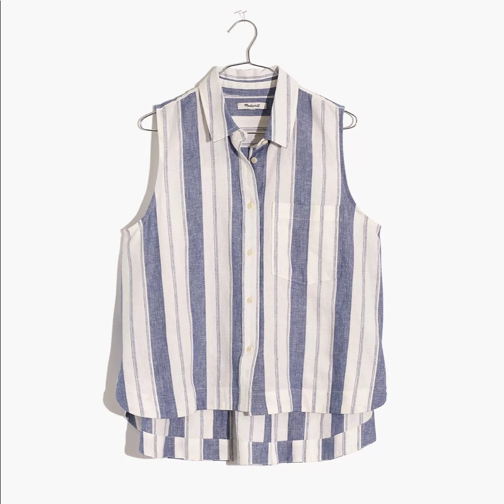 Madewell Striped Sleeveless Shirt